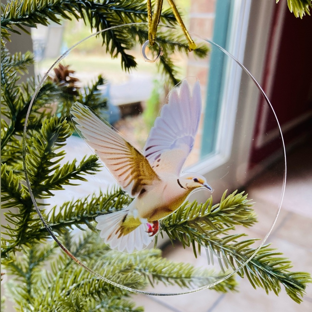 Dove Christmas ornament double sided